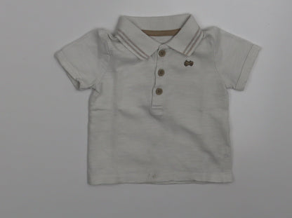 Additional front view of George boys’ ivory pullover polo, size 0-3, months