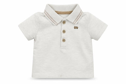 Front view of George boys’ ivory pullover polo, size 0-3, months