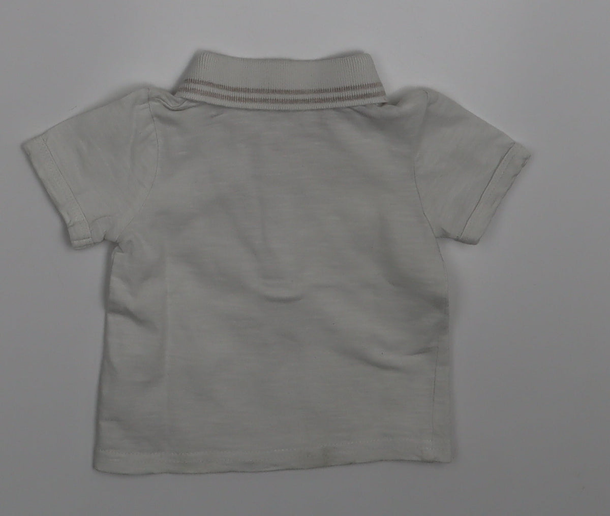 Back view of George boys’ ivory pullover polo, size 0-3, months