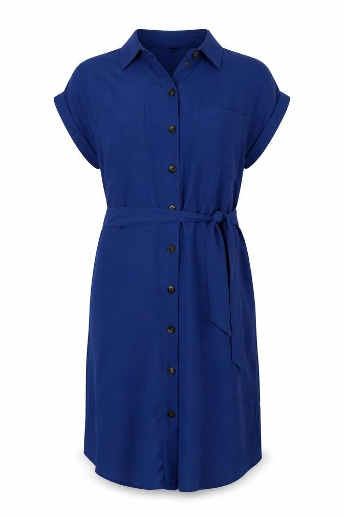 Womens UK Size 4 New Look Blue Basic Button-Up