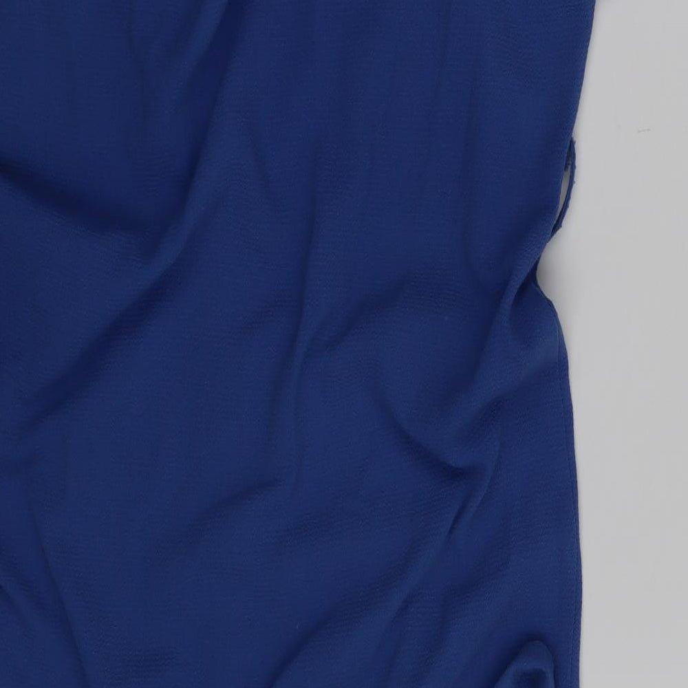 Womens UK Size 4 New Look Blue Basic Button-Up
