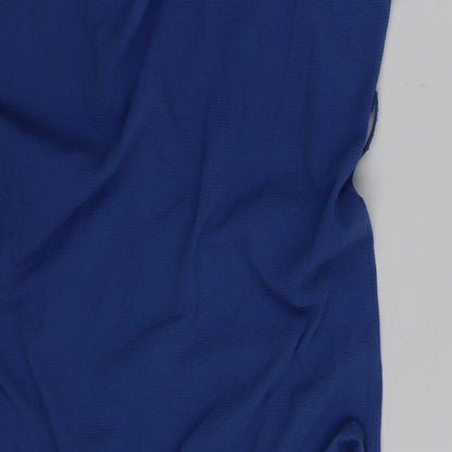 Womens UK Size 4 New Look Blue Basic Button-Up