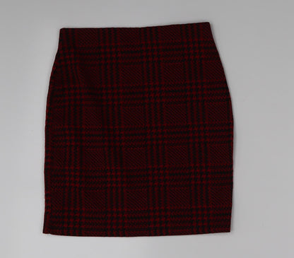 New Look Womens Red Geometric  A-Line Skirt Size 6