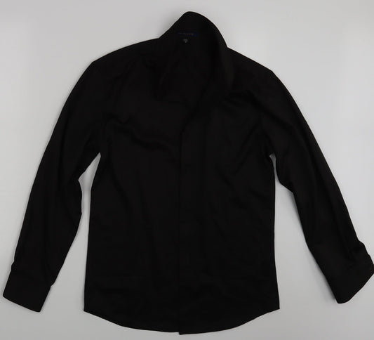 Womens UK Size 12 Preworn Black Basic Button-Up