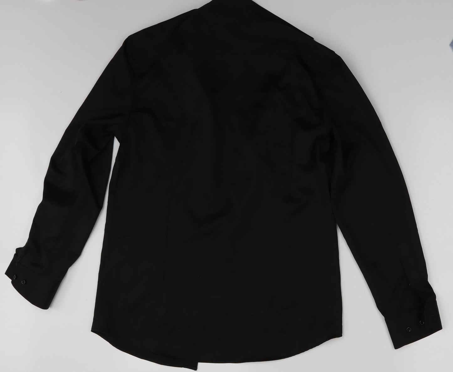Womens UK Size 12 Preworn Black Basic Button-Up