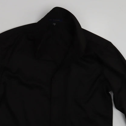 Womens UK Size 12 Preworn Black Basic Button-Up