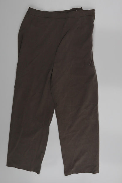 Womens UK Size 16 Sarah Hamilton Regular Fit  Brown Trousers