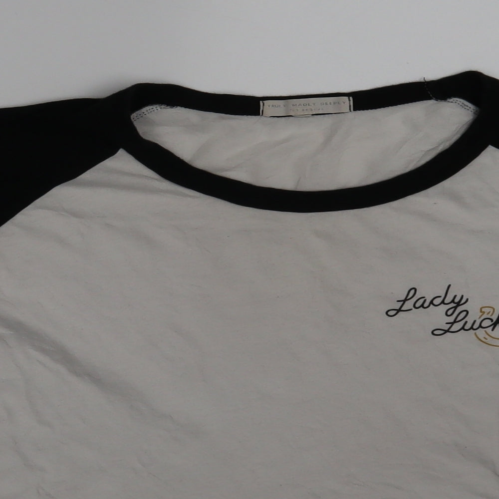 Truly Madly Deeply Womens White   Basic T-Shirt Size XS