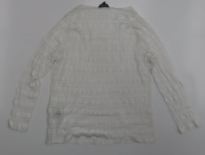 Womens UK Size 14 Limited Ivory Basic T-Shirt