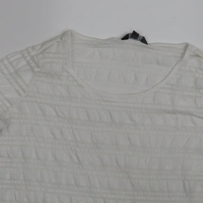 Womens UK Size 14 Limited Ivory Basic T-Shirt
