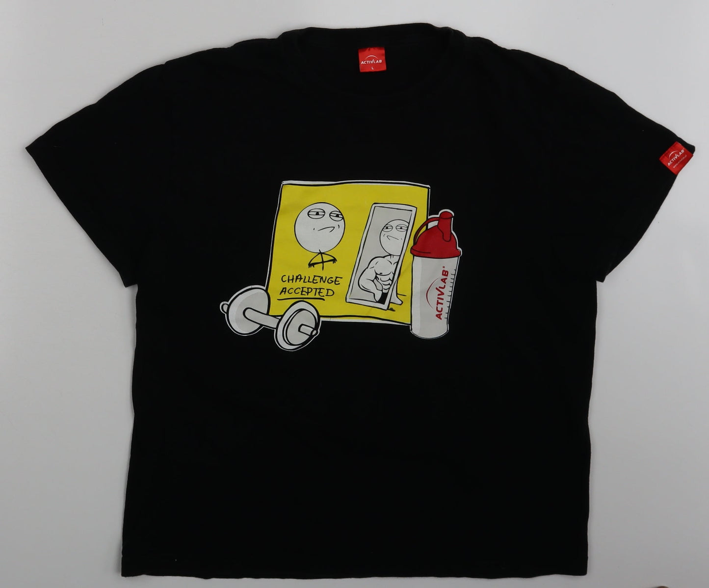 ActivLab Womens Black   Basic T-Shirt Size L  - Challenge Accepted