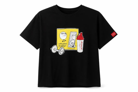 ActivLab Womens Black   Basic T-Shirt Size L  - Challenge Accepted