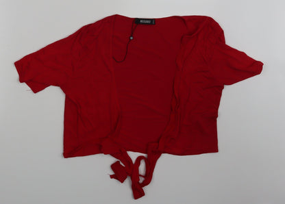 Womens UK Size 14 Missguided Red Basic Blouse
