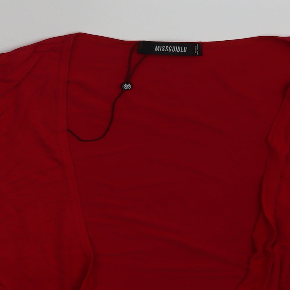 Womens UK Size 14 Missguided Red Basic Blouse