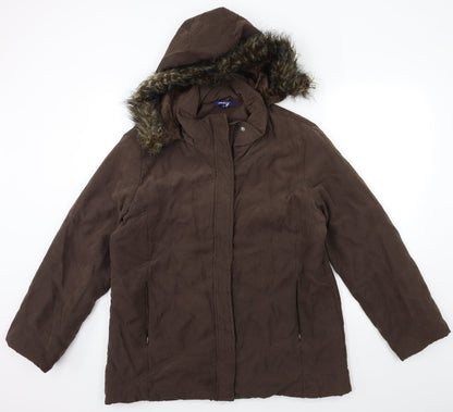 Casual Club Womens Brown   Overcoat Coat Size 16