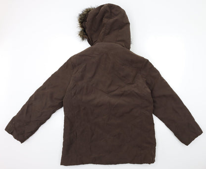 Casual Club Womens Brown   Overcoat Coat Size 16