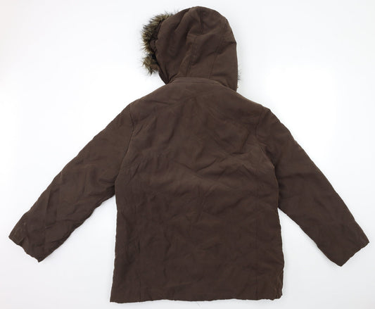 Casual Club Womens Brown   Overcoat Coat Size 16