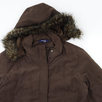 Casual Club Womens Brown   Overcoat Coat Size 16