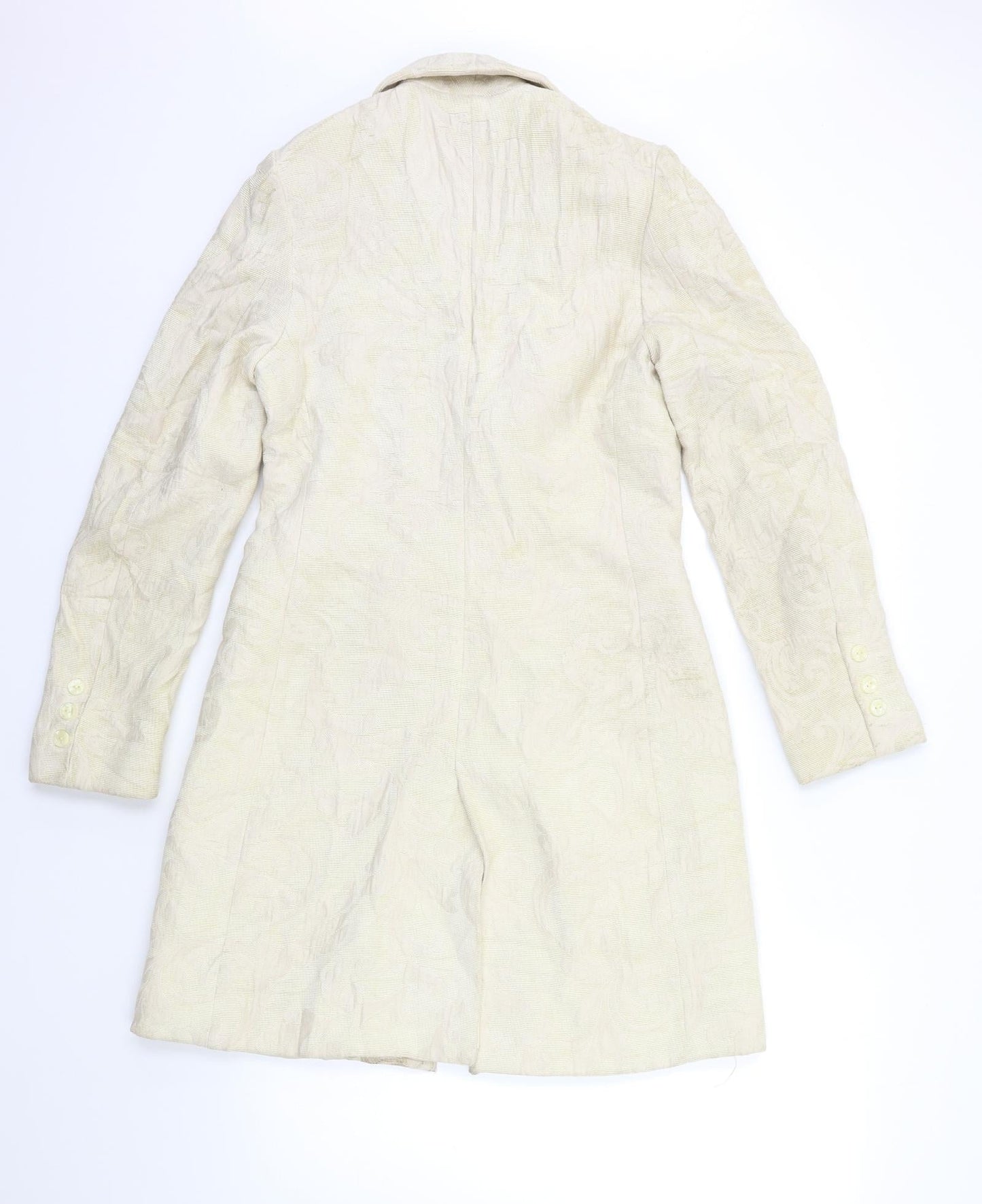 picotazos Womens Beige Floral  Overcoat Coat Size 12