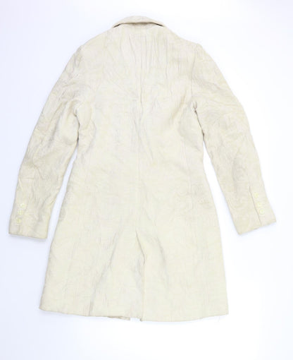 picotazos Womens Beige Floral  Overcoat Coat Size 12