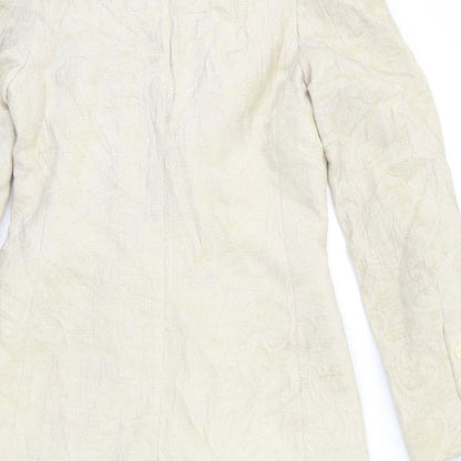 picotazos Womens Beige Floral  Overcoat Coat Size 12