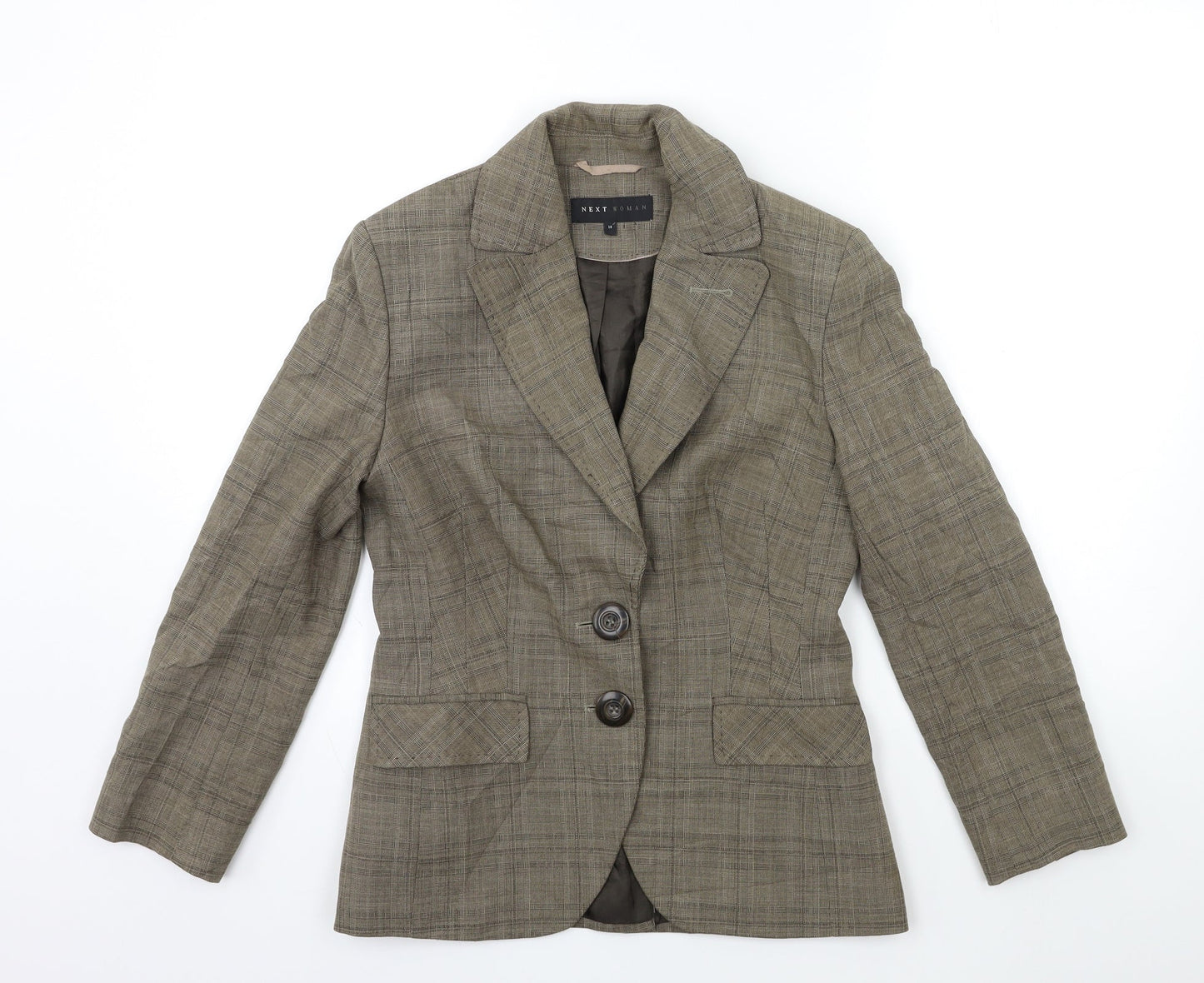 NEXT Womens Brown Check  Jacket Blazer Size 10