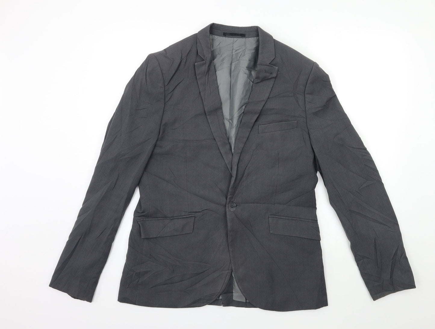 Mens UK Size 40 Topman Regular Grey Suit Jacket