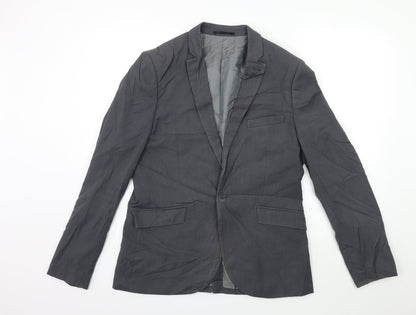 Mens UK Size 40 Topman Regular Grey Suit Jacket