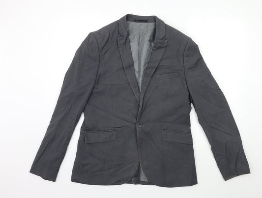 Mens UK Size 40 Topman Regular Grey Suit Jacket