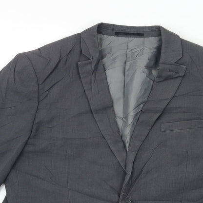 Mens UK Size 40 Topman Regular Grey Suit Jacket