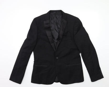 Mens UK Size 40 Topman Regular Black Suit Jacket