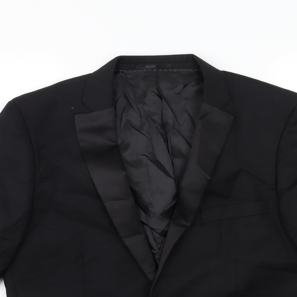 Mens UK Size 40 Topman Regular Black Suit Jacket