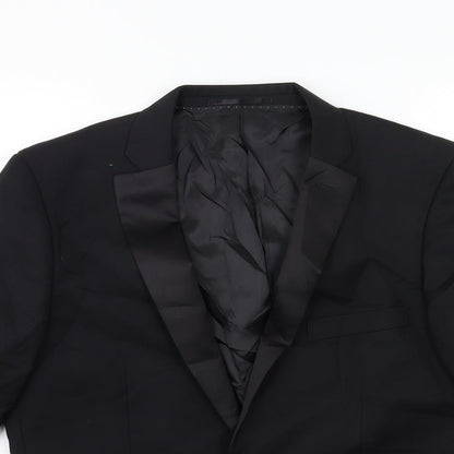 Mens UK Size 40 Topman Regular Black Suit Jacket