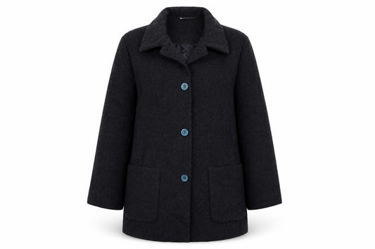Womens UK Size 10 BHS Black Overcoat