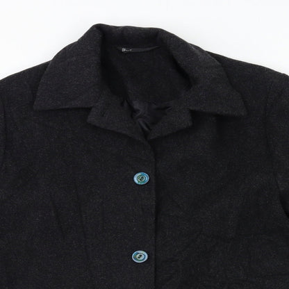 Womens UK Size 10 BHS Black Overcoat