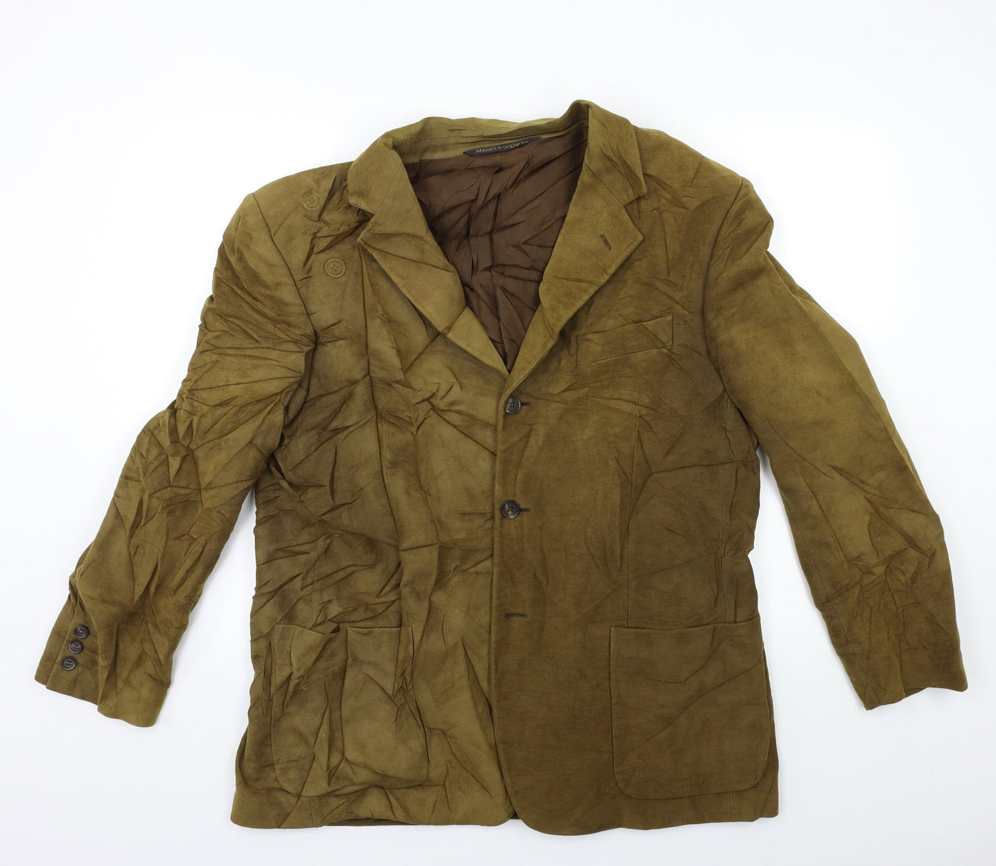 Marks and Spencer Mens Green  Rayon Jacket Suit Jacket Size 42