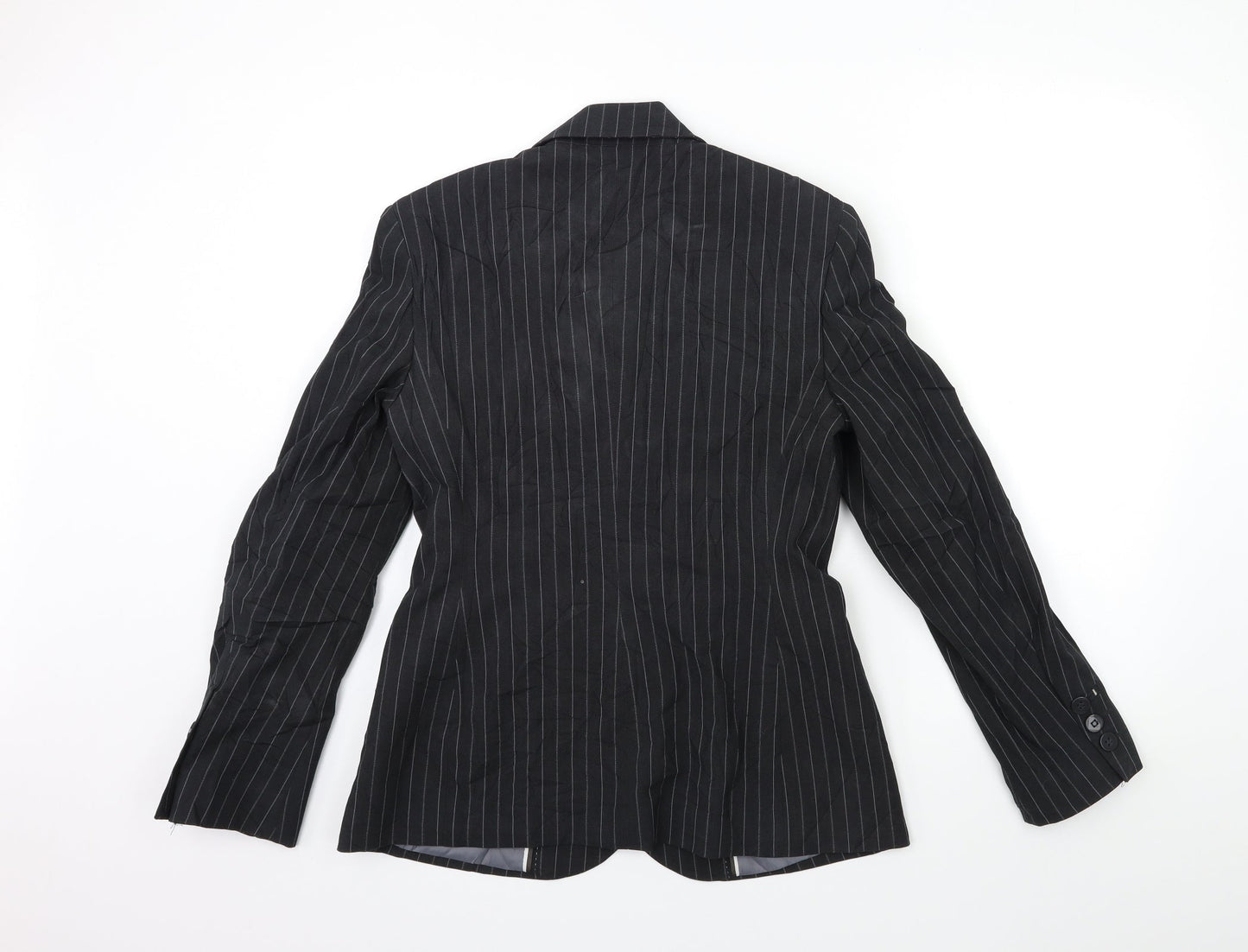 Marks and Spencer Womens Black Striped  Jacket Blazer Size 12