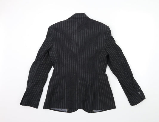 Marks and Spencer Womens Black Striped  Jacket Blazer Size 12