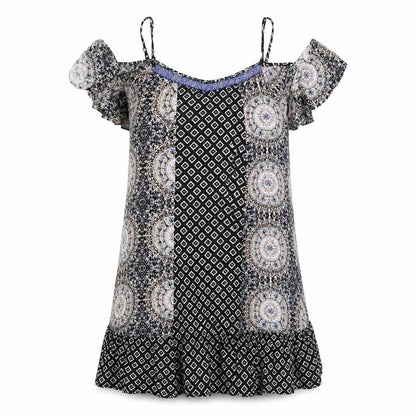 New Look Womens Black Argyle/Diamond  Fit & Flare  Size 10