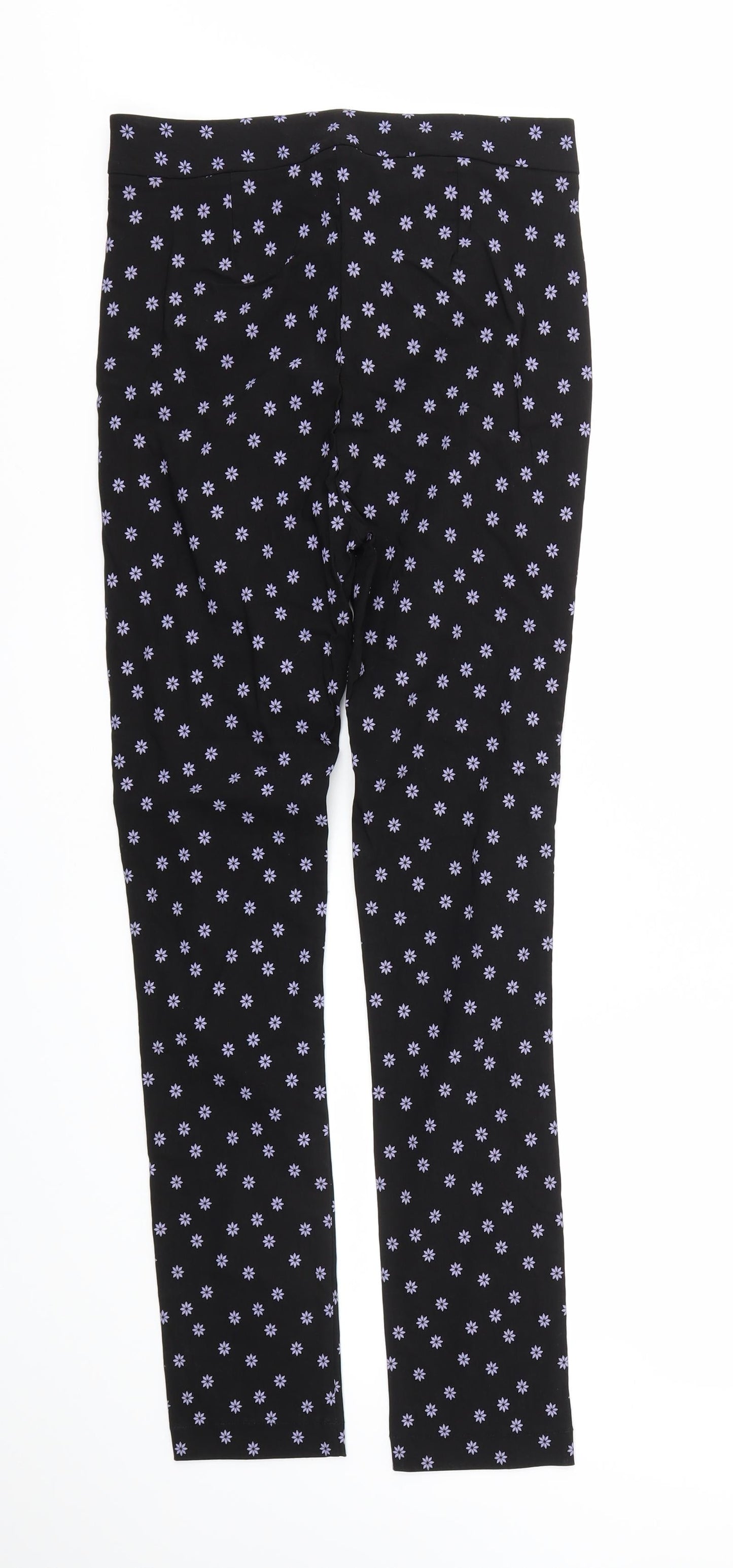 Zara Girls Black Floral  Capri Trousers Size M