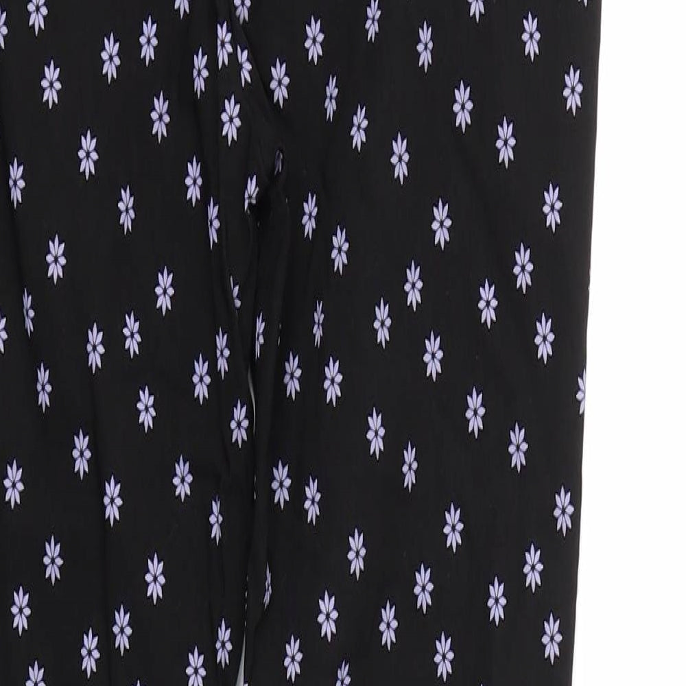 Zara Girls Black Floral  Capri Trousers Size M