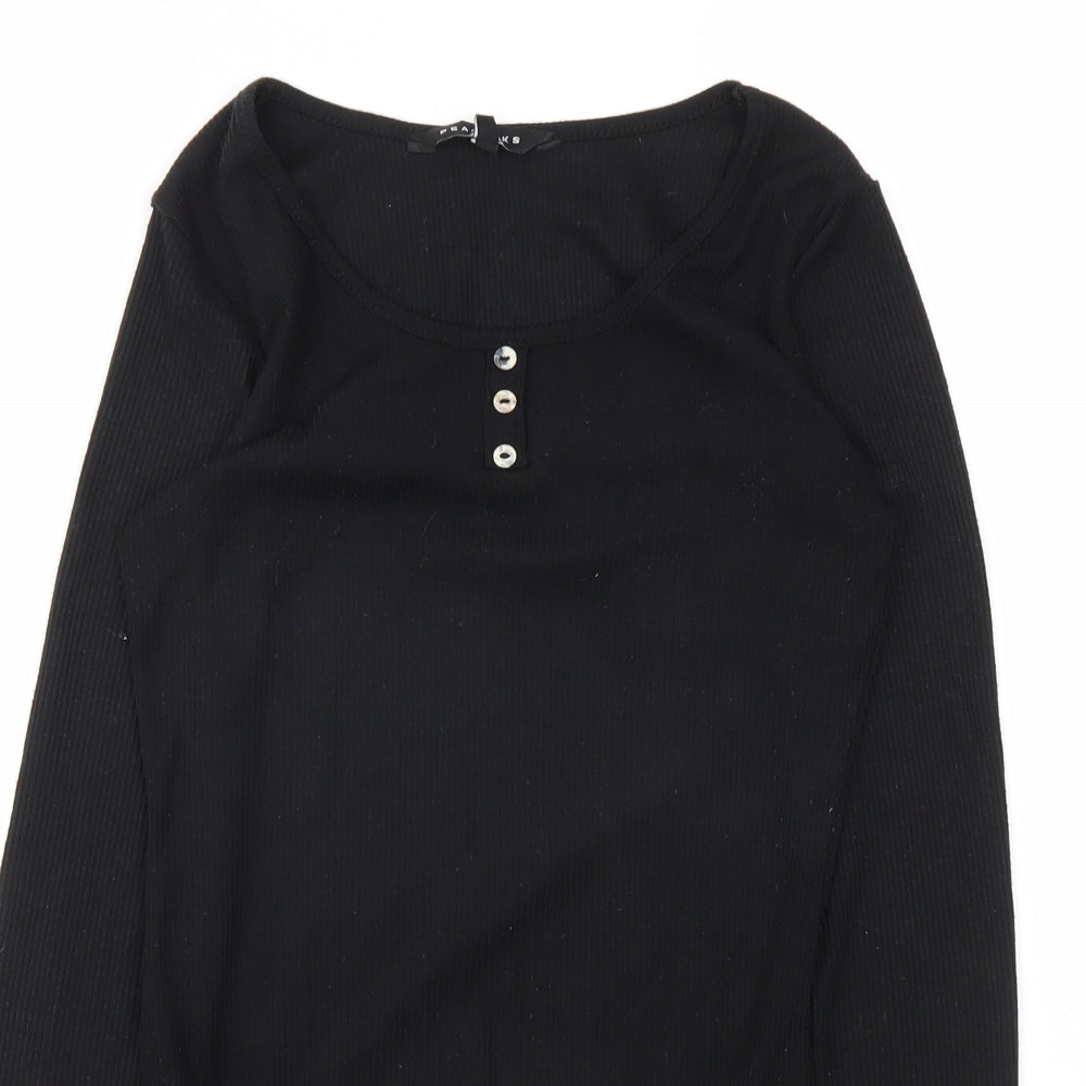 Peacocks Womens Black   Bodysuit One-Piece Size 8