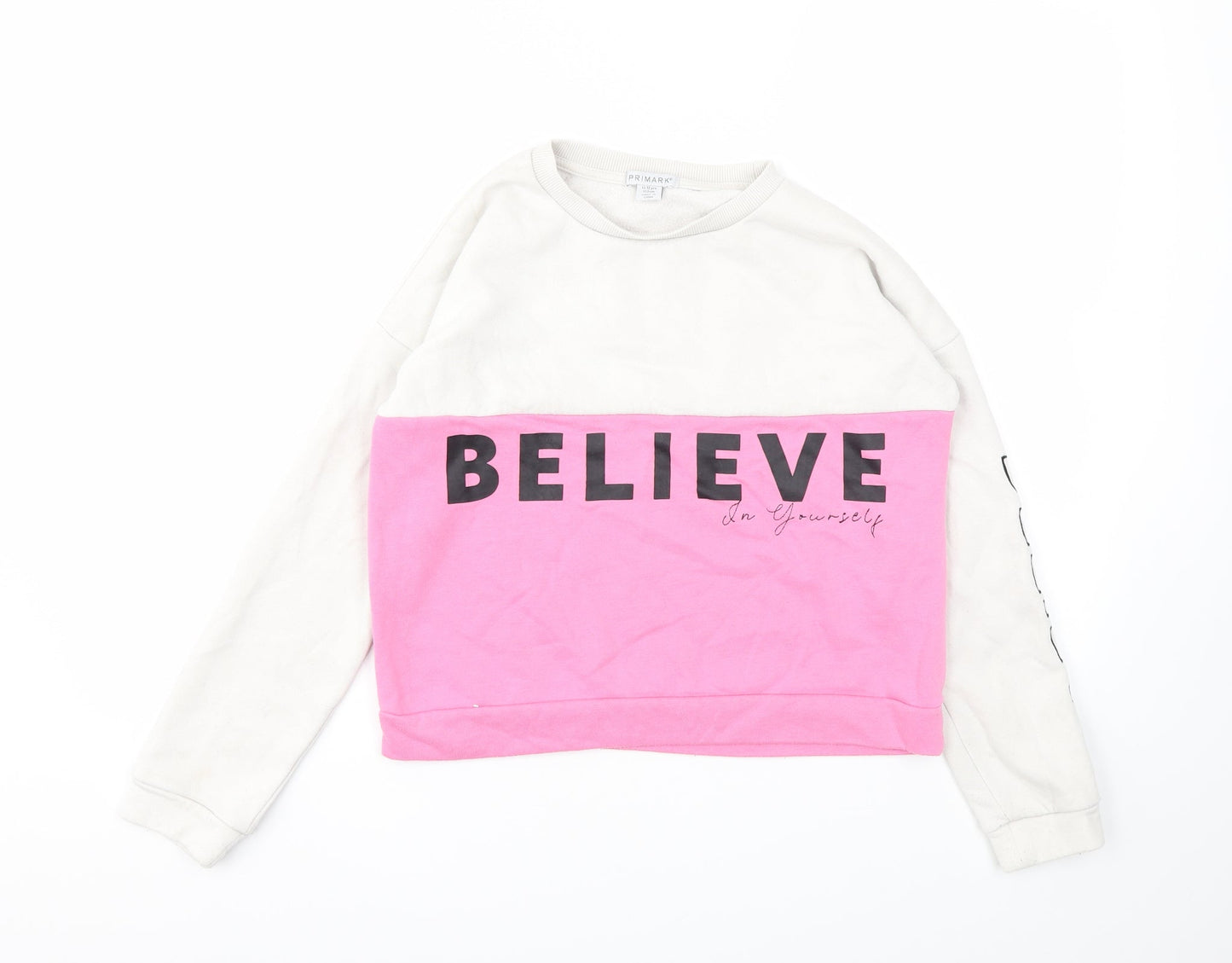Primark Girls Pink   Pullover Sweatshirt Size 11-12 Years