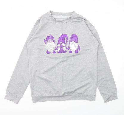 Womens UK Size L Preworn Grey Pullover Jumper