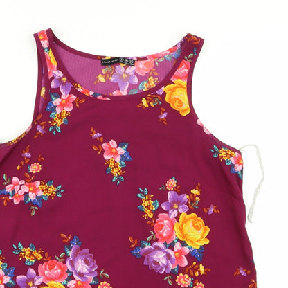 Primark Womens Purple Floral  Basic Blouse Size 8