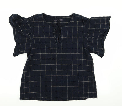 Womens UK Size 10 M&S Blue Basic T-Shirt