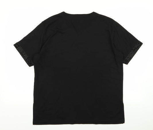 Roman Womens Black   Basic T-Shirt Size M