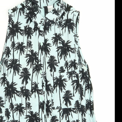 Divided by H&M Womens Blue Floral  Basic Blouse Size 8