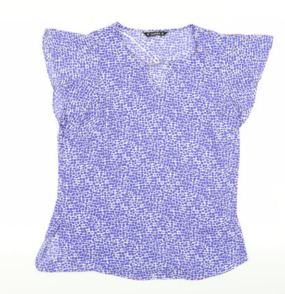 dunnes Womens Blue Geometric  Basic Blouse Size 8