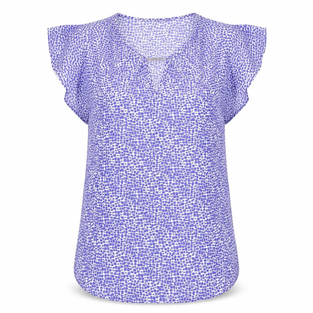 dunnes Womens Blue Geometric  Basic Blouse Size 8